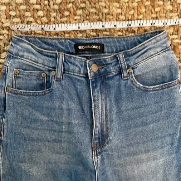 𝅺Neon Blonde Bombshell High Rise Skinny Jeans - Picture 8 of 11